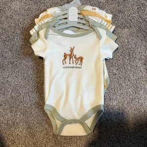 Kyle & Deena Deer Graphic Baby Onesie Set of 5